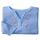 Embroidered Thermal Henley Tee image number null