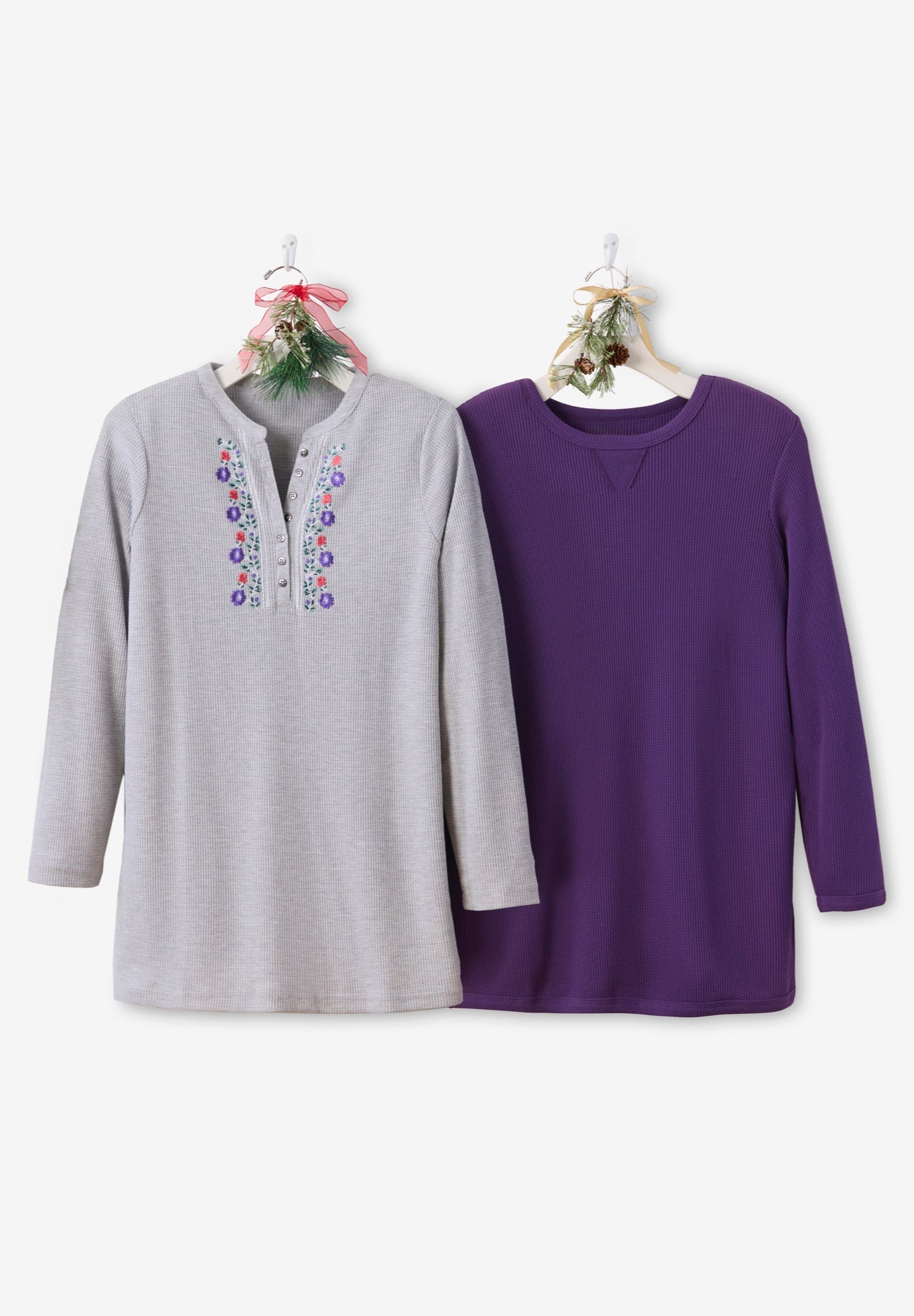 Embroidered Thermal Henley Tee image number 8