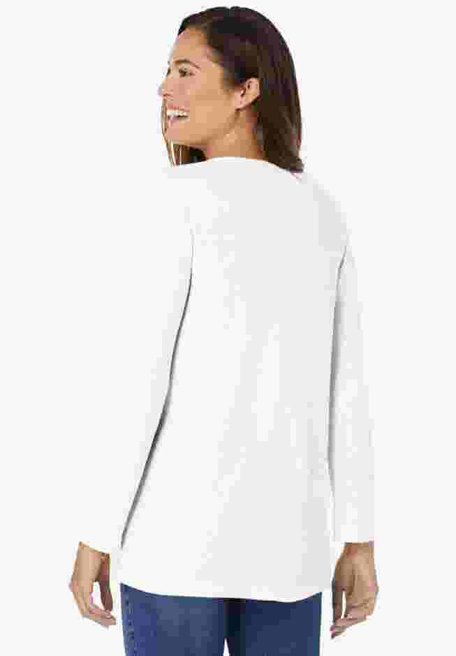 Embroidered Thermal Henley Tee image number 1