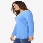 Embroidered Thermal Henley Tee image number null