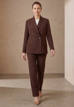 Double-Breasted Stretch Crepe Pantsuit