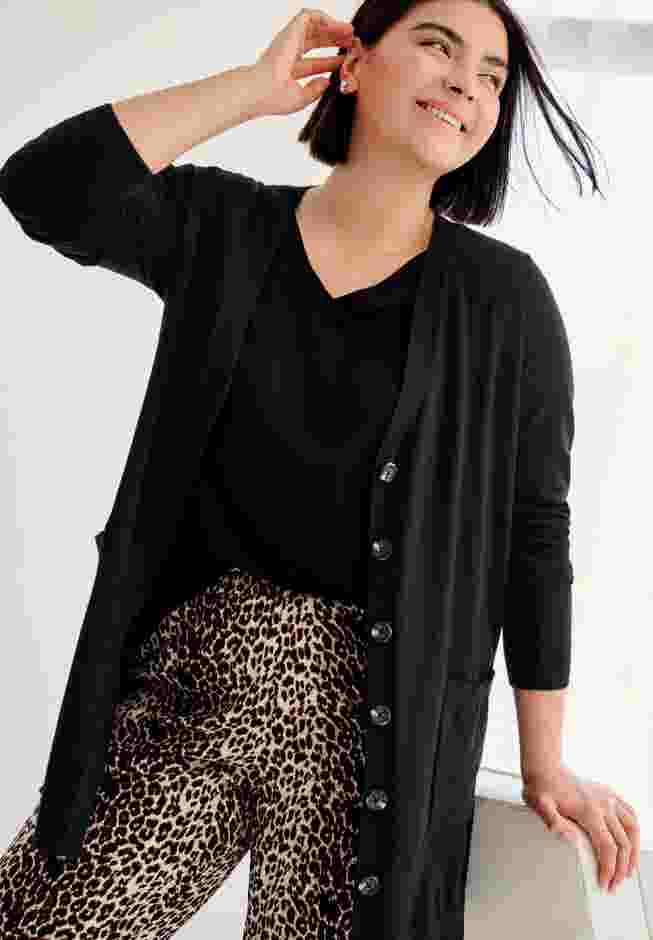 Long Button Front Cardigan image number 4