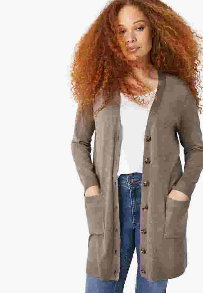 Long Button Front Cardigan image number 0