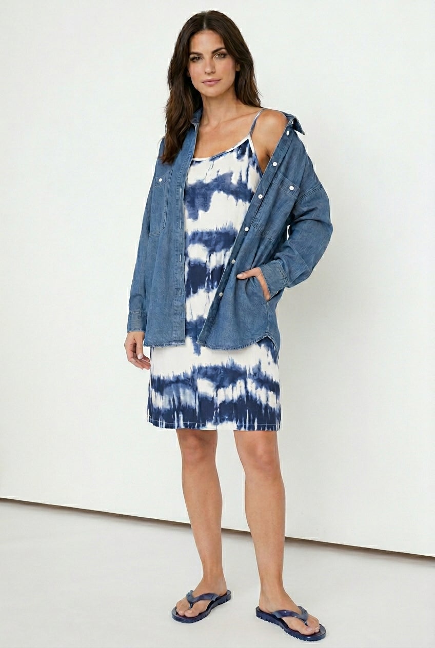 Stretch Knit Scoop Neck Tank A Line Dress image number 0