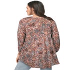 Tiered Tunic With Notch V-Neck image number null