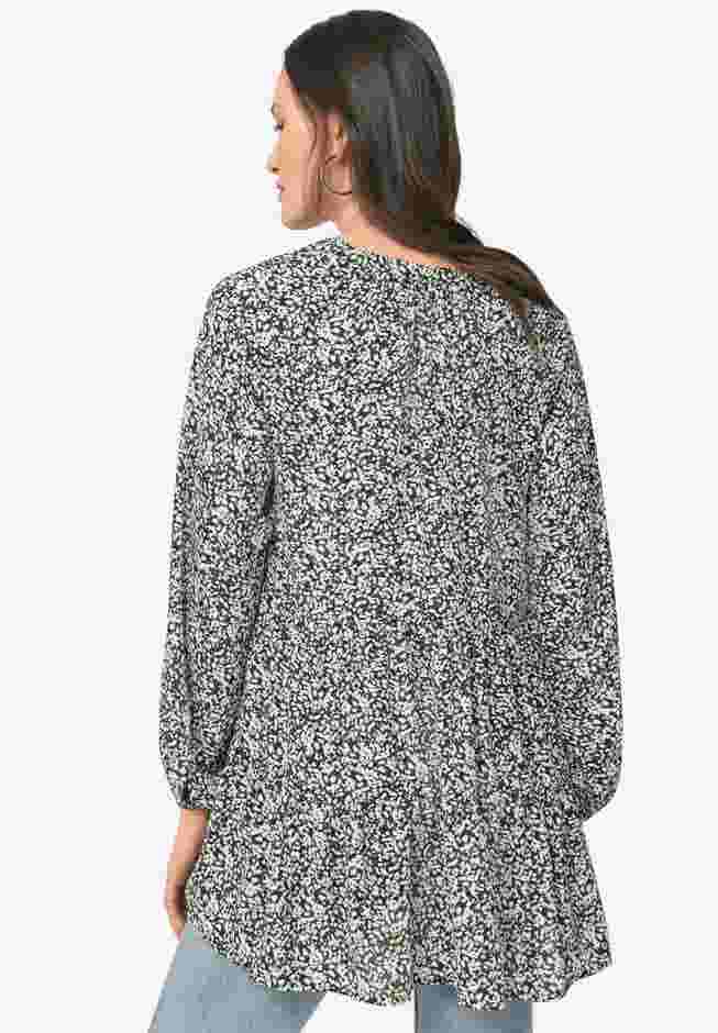 Tiered Tunic With Notch V-Neck image number 1