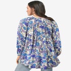 Tiered Tunic With Notch V-Neck image number null