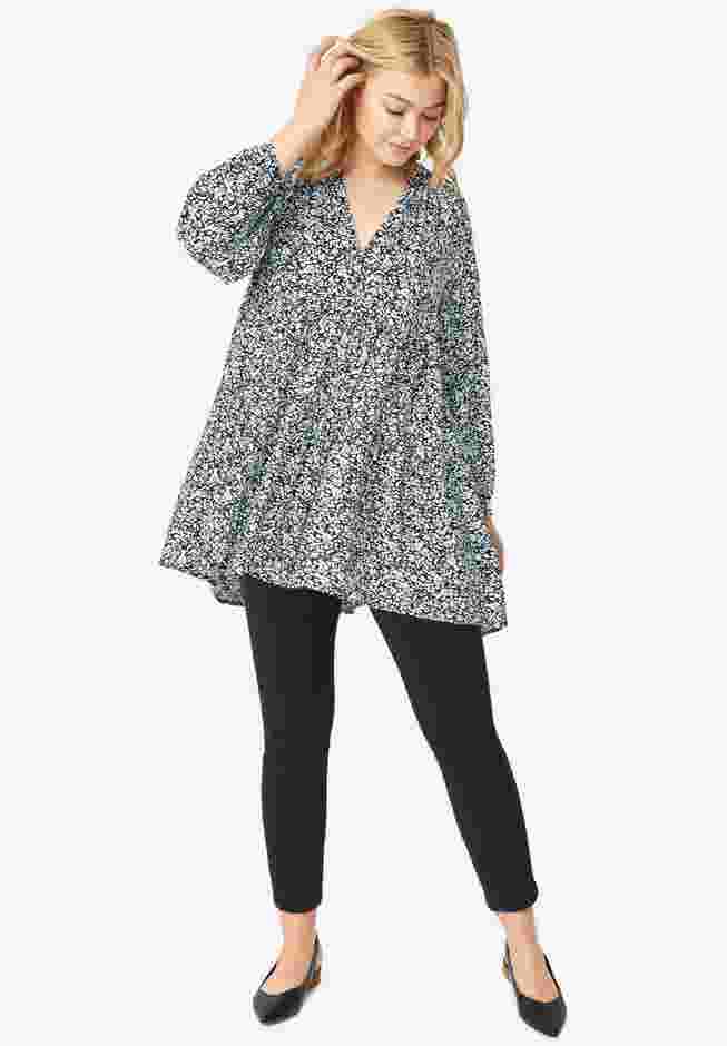 Tiered Tunic With Notch V-Neck image number 0
