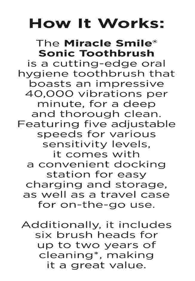 Miracle Smile® Ultra-Sonic Toothbrush image number 8