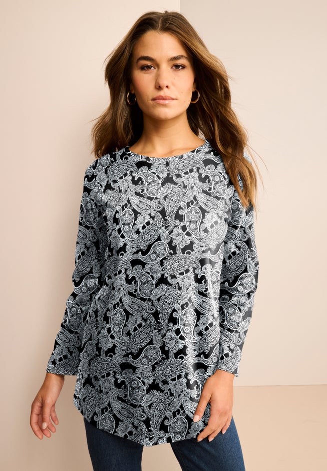 Plus Size Cotton Ultimate Long Sleeve Crewneck Tee image number 7