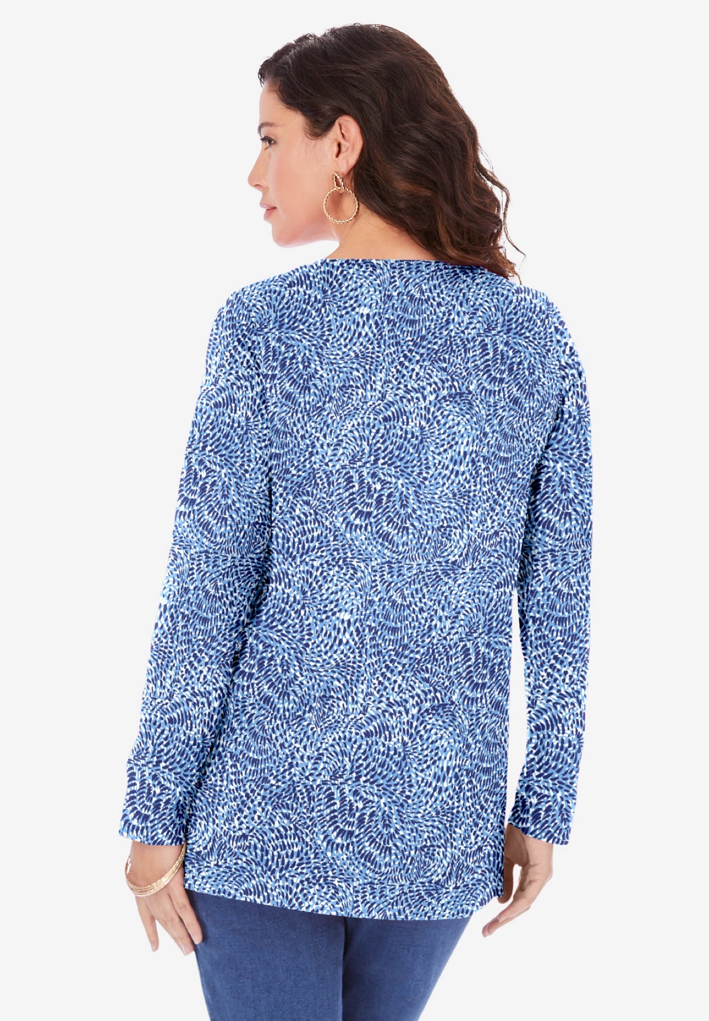 Plus Size Ultimate Cotton Crewneck Long Sleeve Tee image number 1