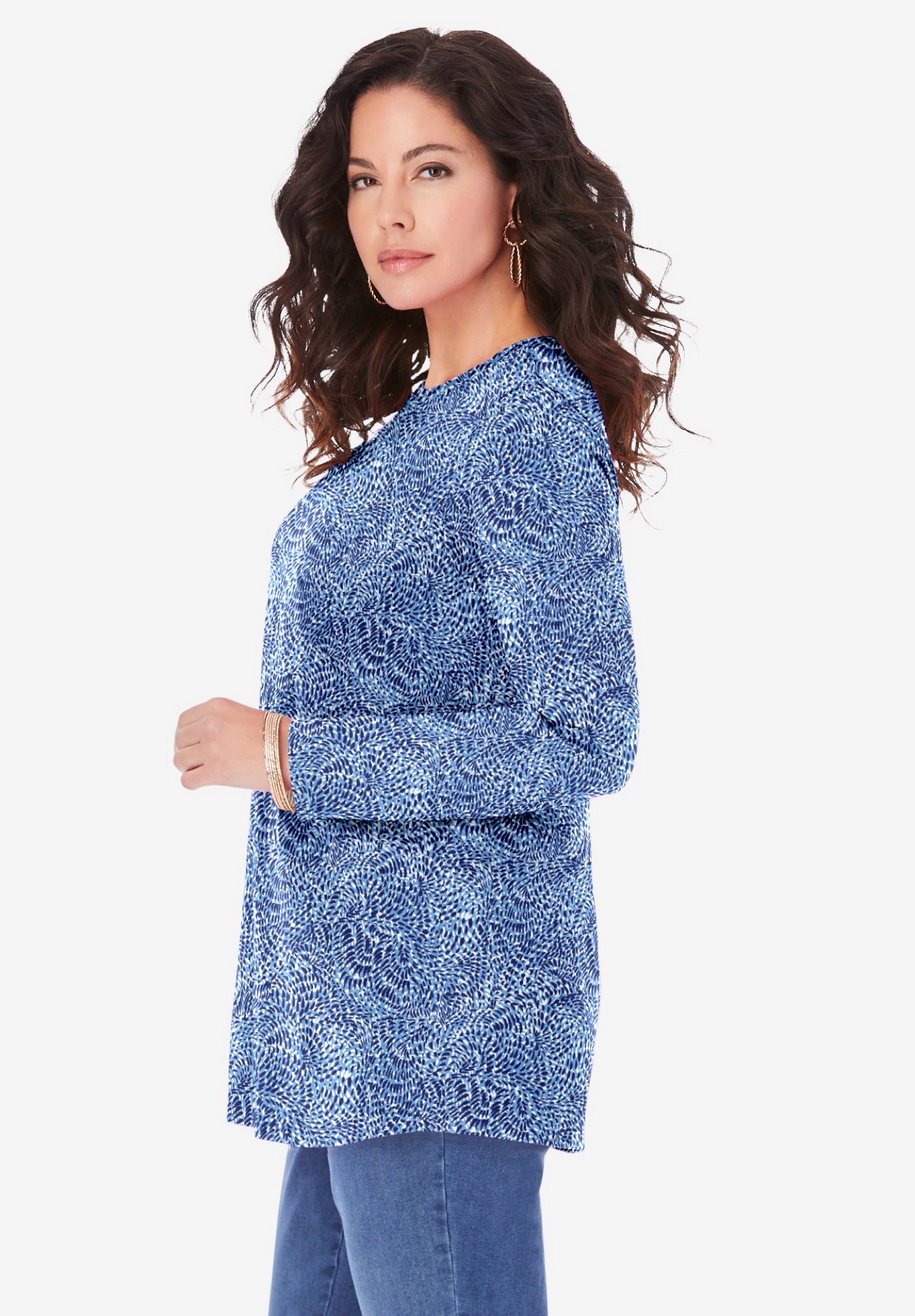 Plus Size Ultimate Cotton Crewneck Long Sleeve Tee image number 2