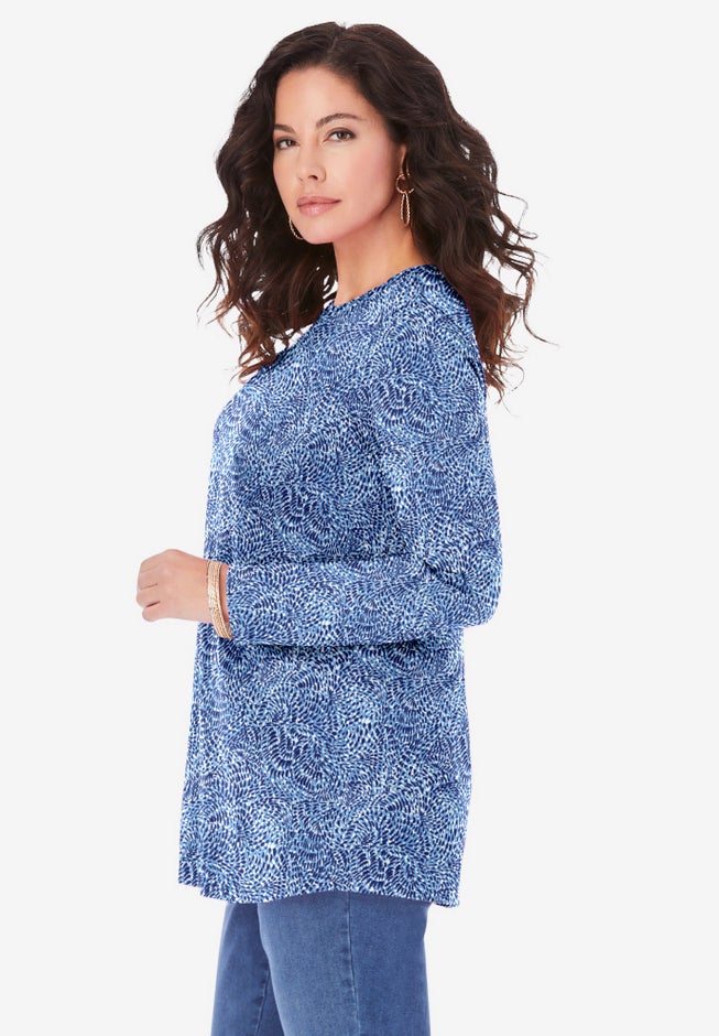 Plus Size Ultimate Cotton Crewneck Long Sleeve Tee image number 2