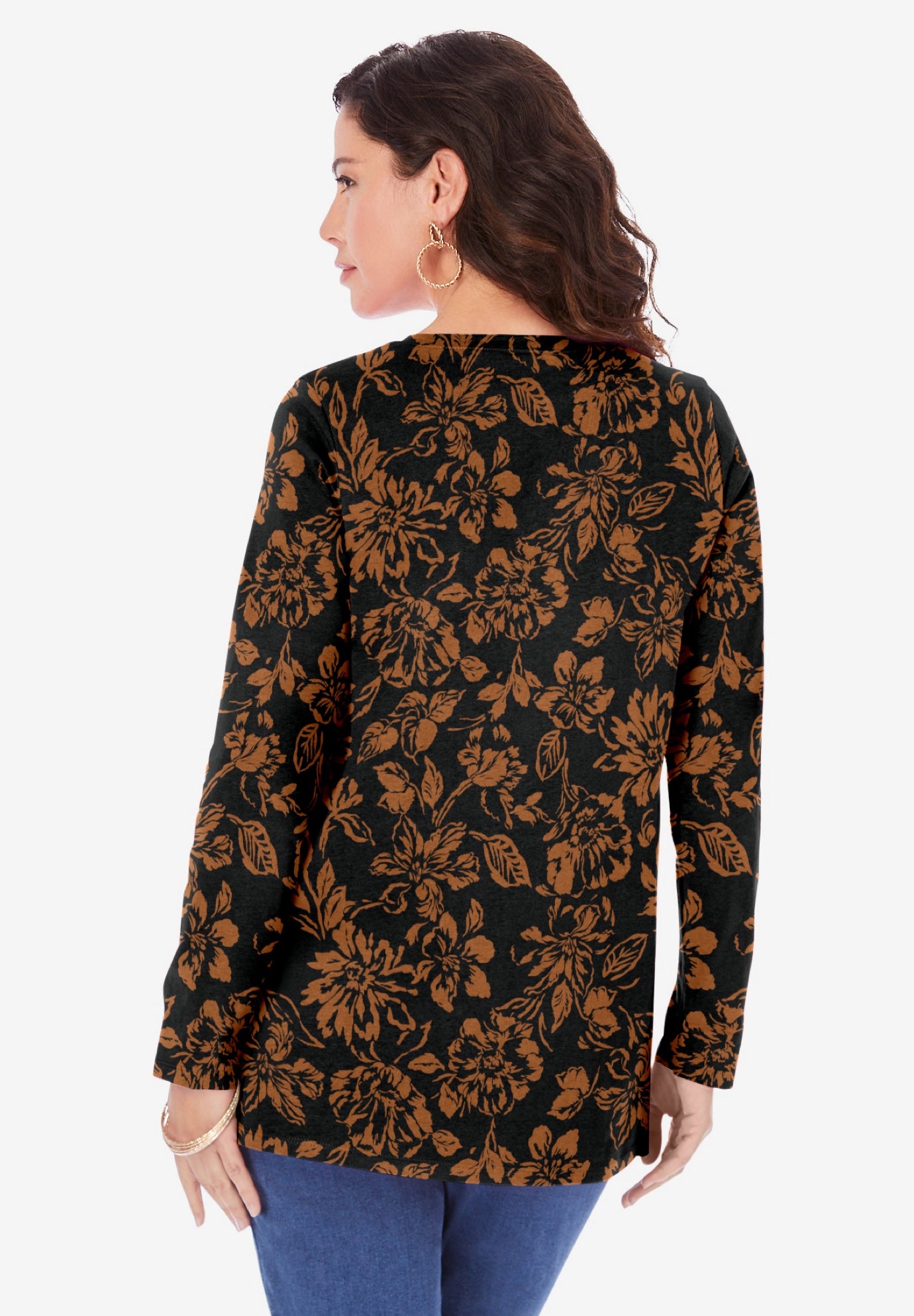 Plus Size Cotton Ultimate Long Sleeve Crewneck Tee image number 3