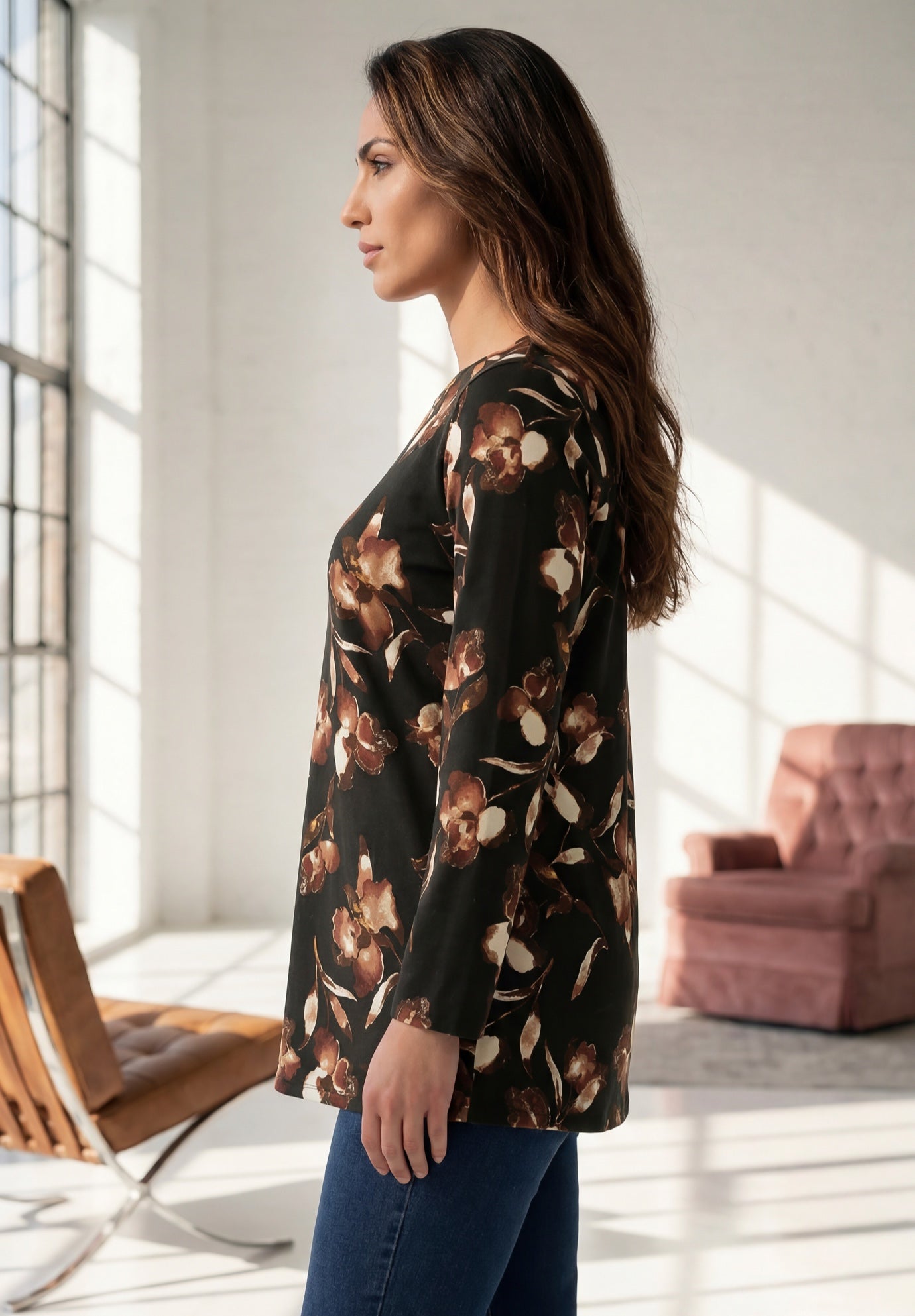Plus Size Ultimate Cotton Crewneck Long Sleeve Tee image number 2
