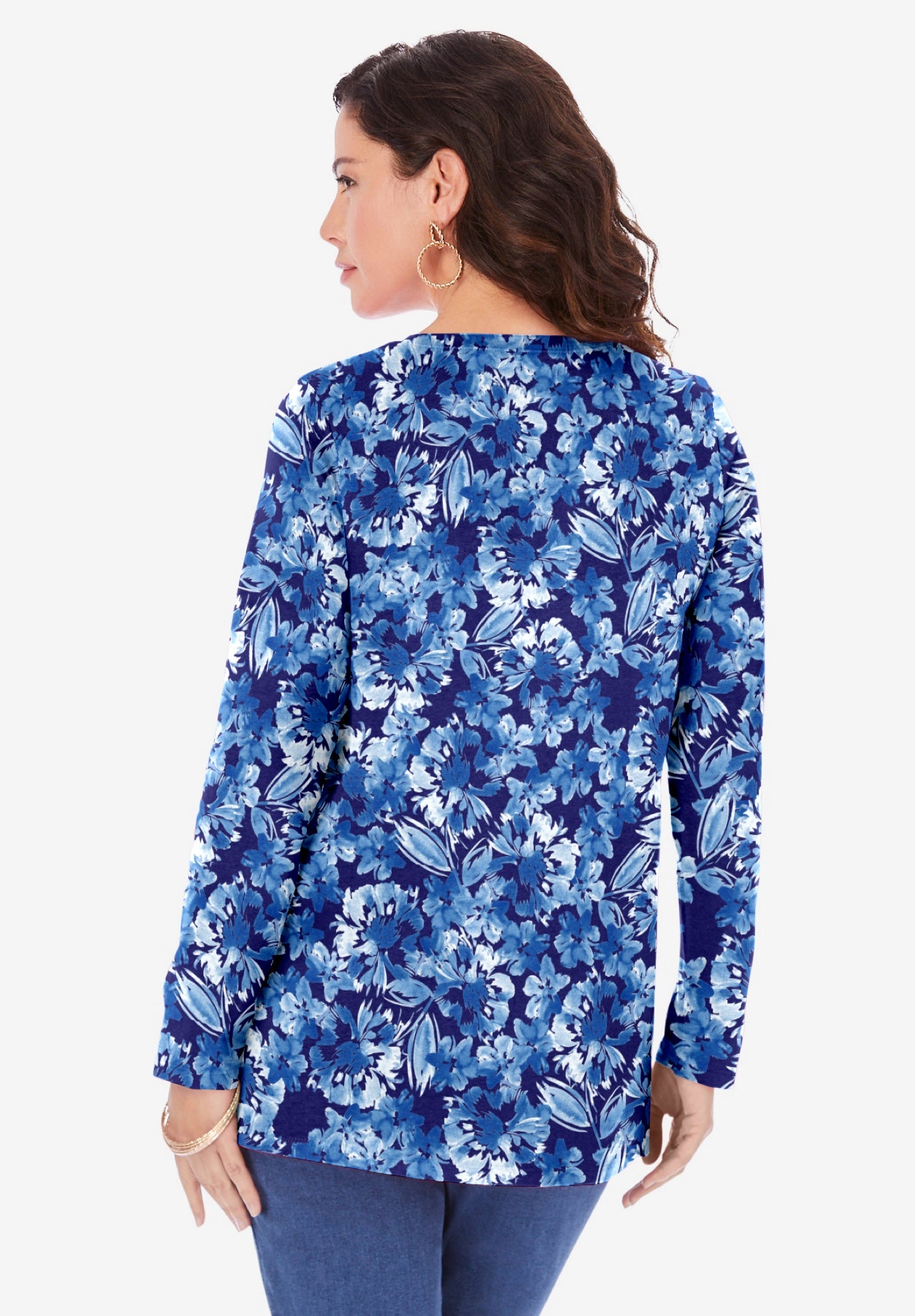 Plus Size Ultimate Cotton Crewneck Long Sleeve Tee image number 2
