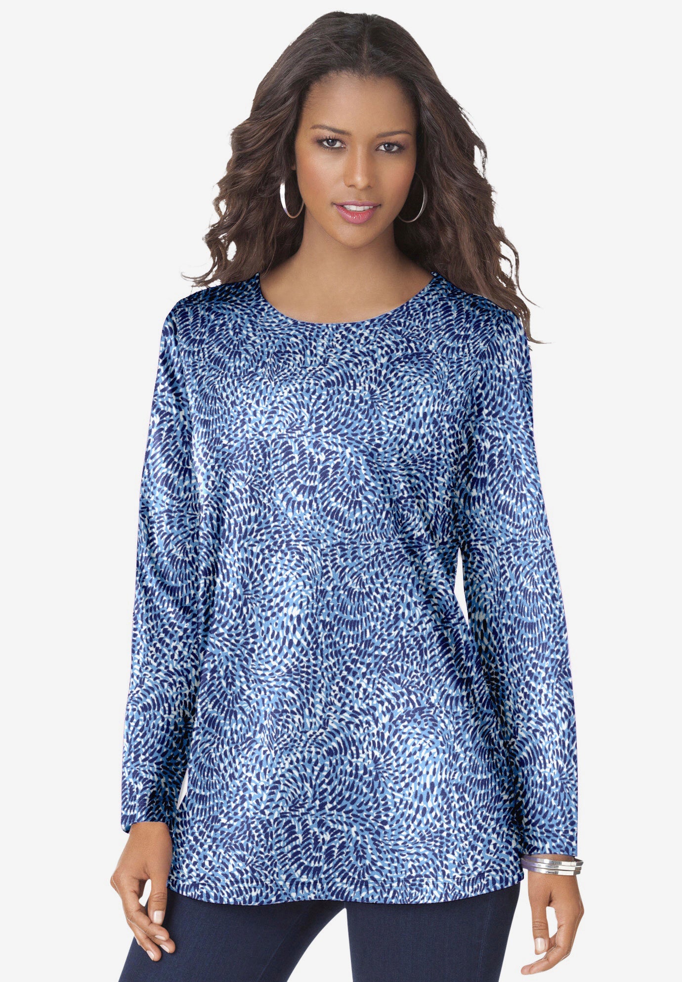 Plus Size Ultimate Cotton Crewneck Long Sleeve Tee image number 0