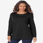 Plus Size Cotton Ultimate Long Sleeve Crewneck Tee image number null