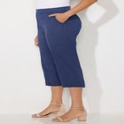 Stretch Knit Waist Cargo Capri image number null