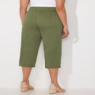 Stretch Knit Waist Cargo Capri image number null