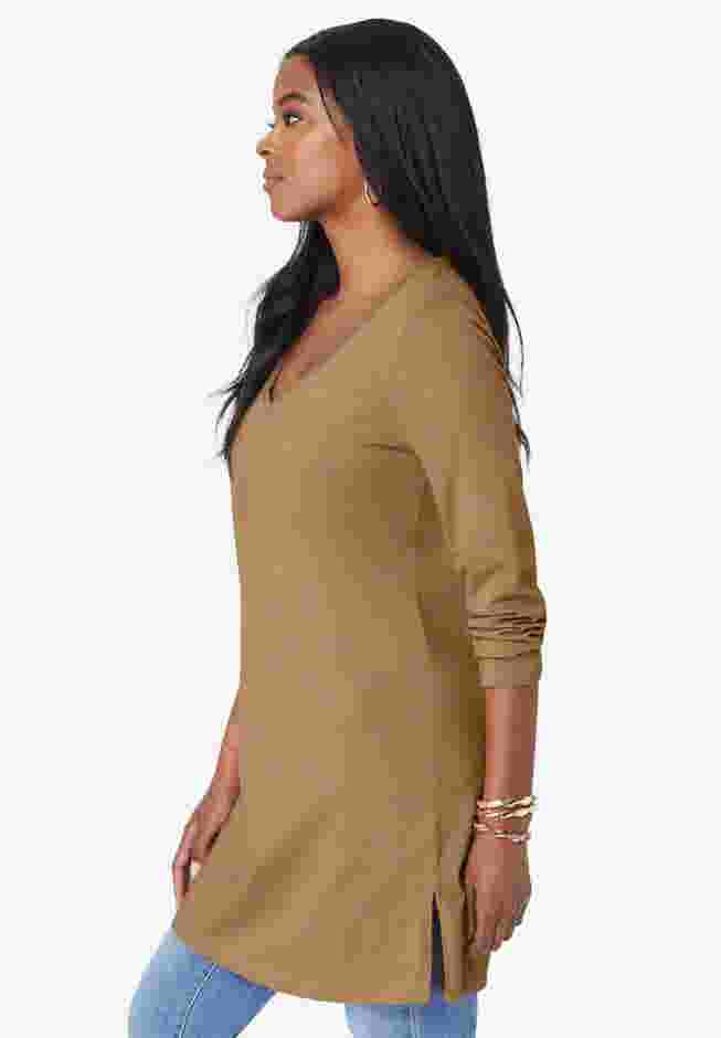 Ultimate Long Sleeve V Neck Tunic image number 3