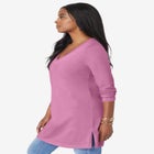 Plus Size Cotton Ultimate Long Sleeve V-Neck Tunic image number null