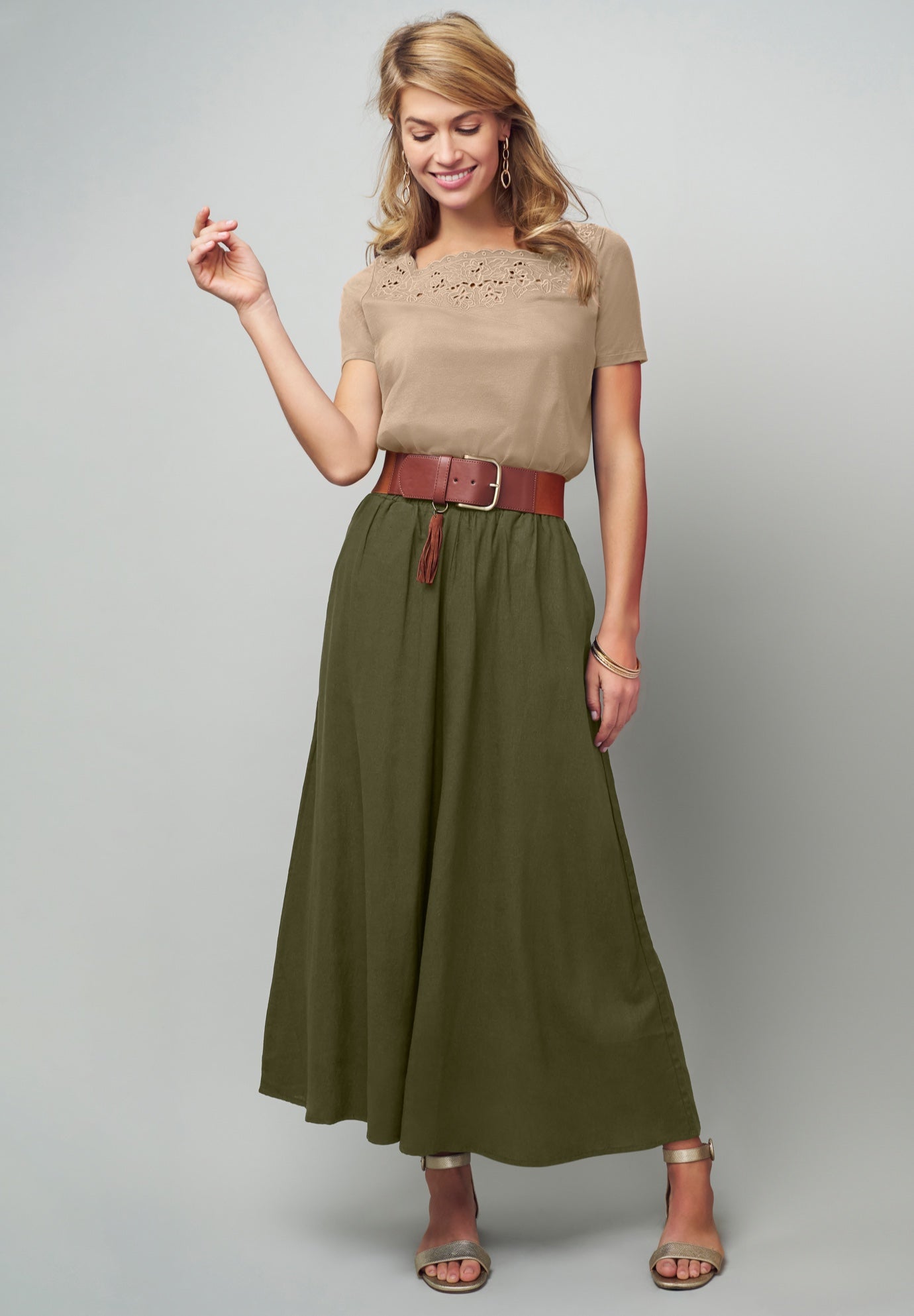 Linen Maxi Skirt image number 1