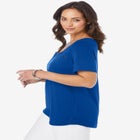 Stretch Cotton Eyelet Cutout Tee image number null