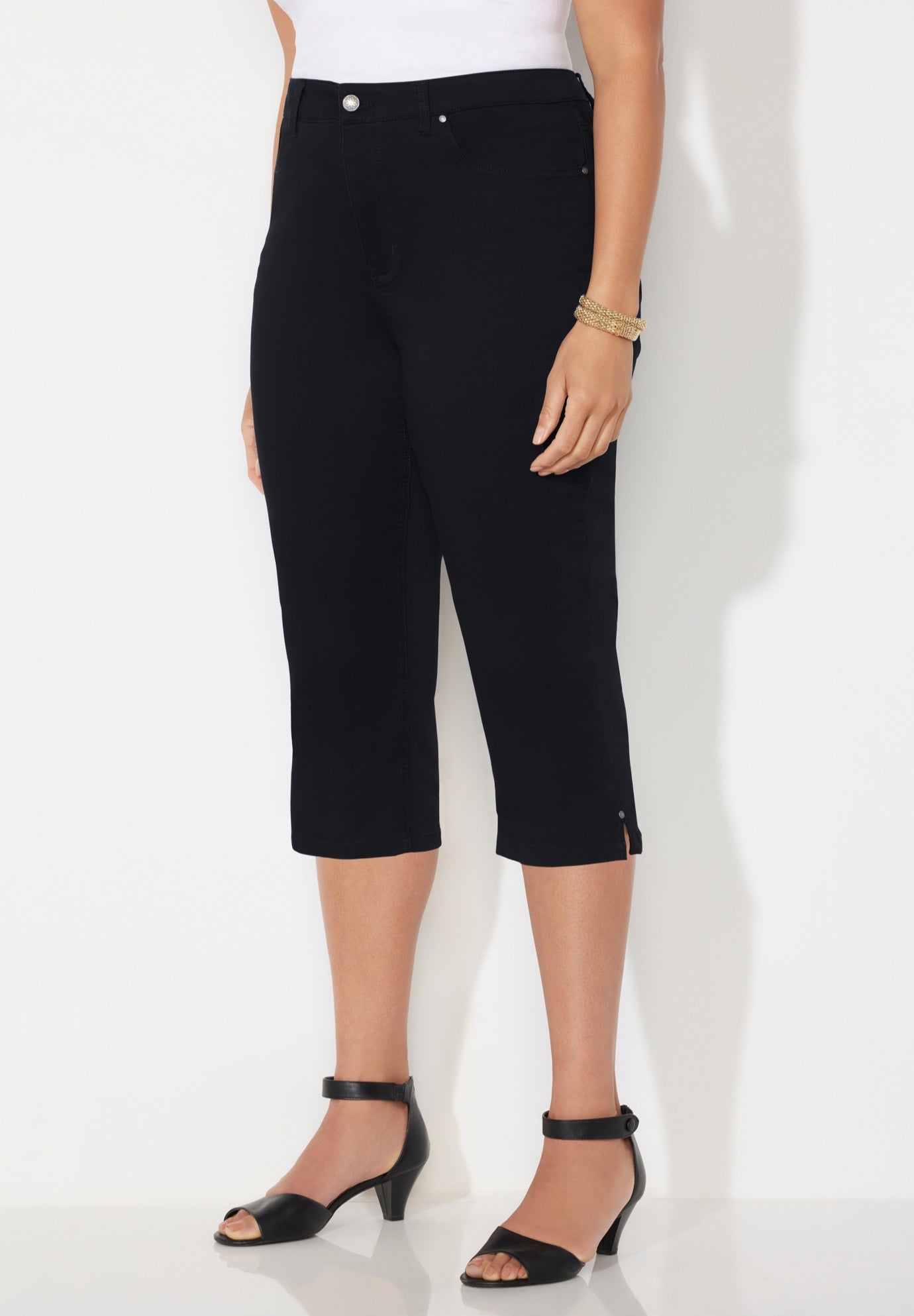 Sateen Stretch Capri image number 2