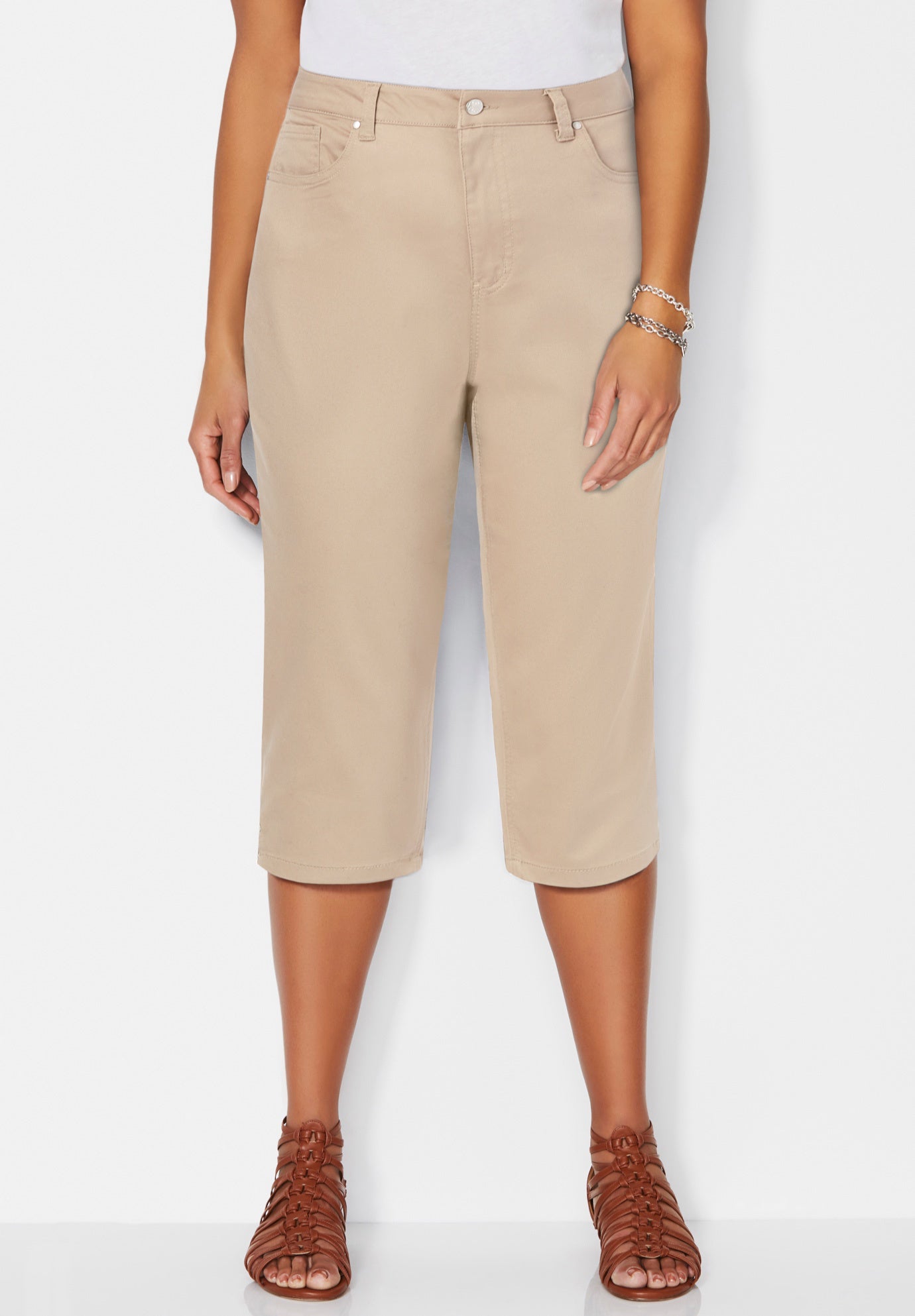 Sateen Stretch Capri image number 0