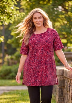 Easy Fit Short Sleeve Scoopneck Tunic
