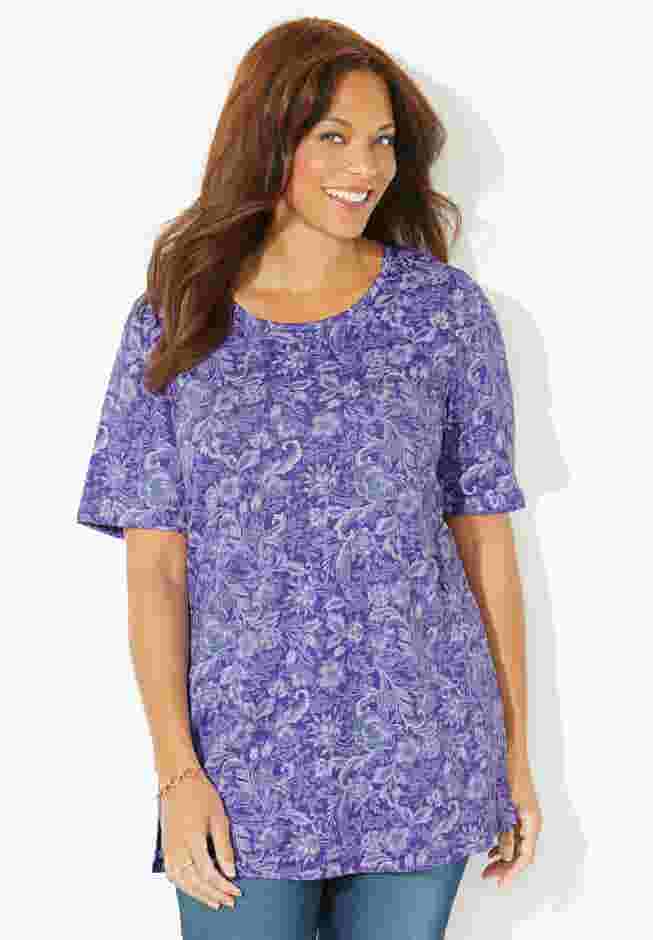 Easy Fit Short Sleeve Scoopneck Tunic image number 0