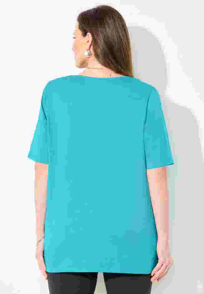 Suprema® Embroidered Scoopneck Tee image number 1