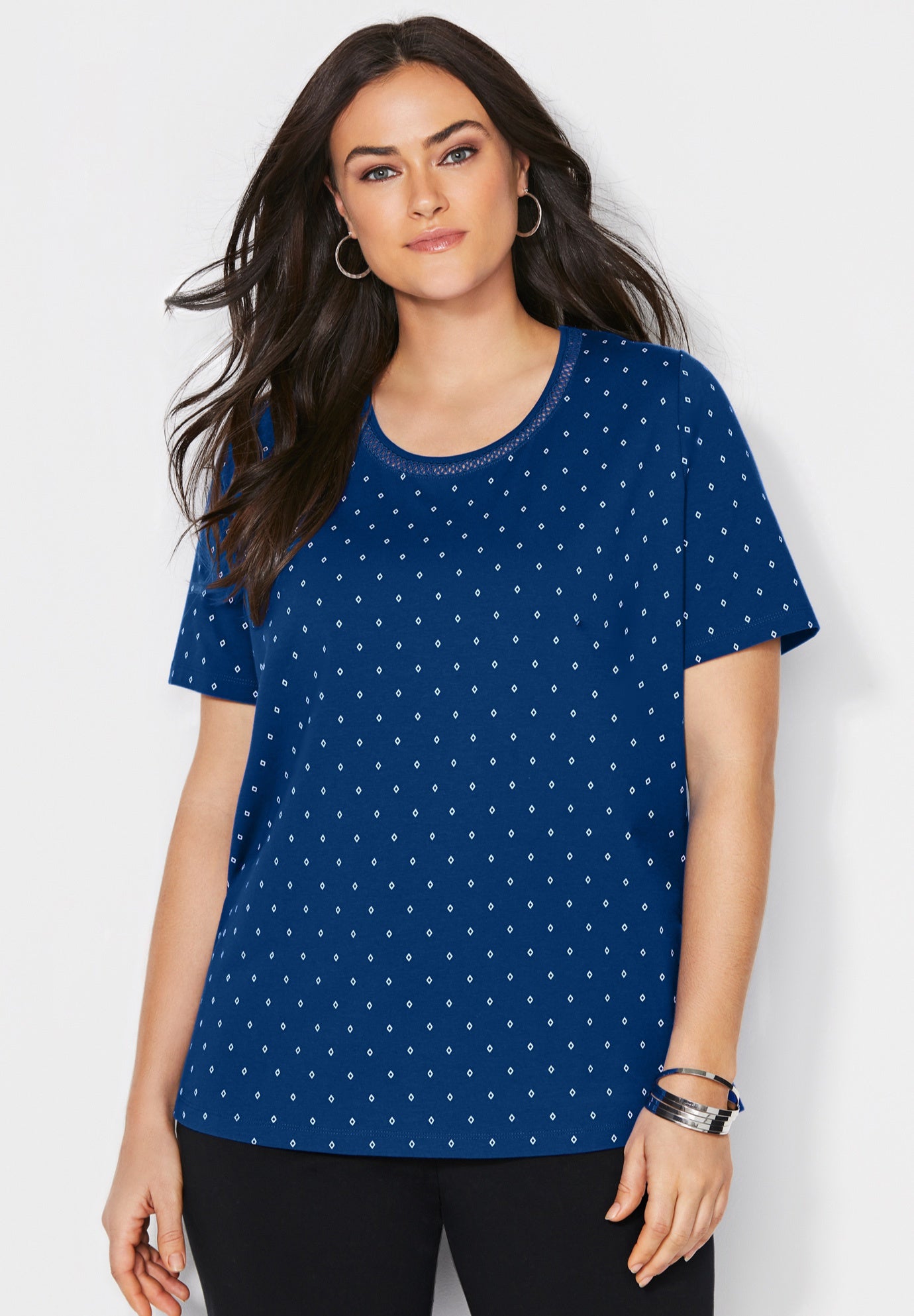 Suprema® Embroidered Scoopneck Tee image number 0