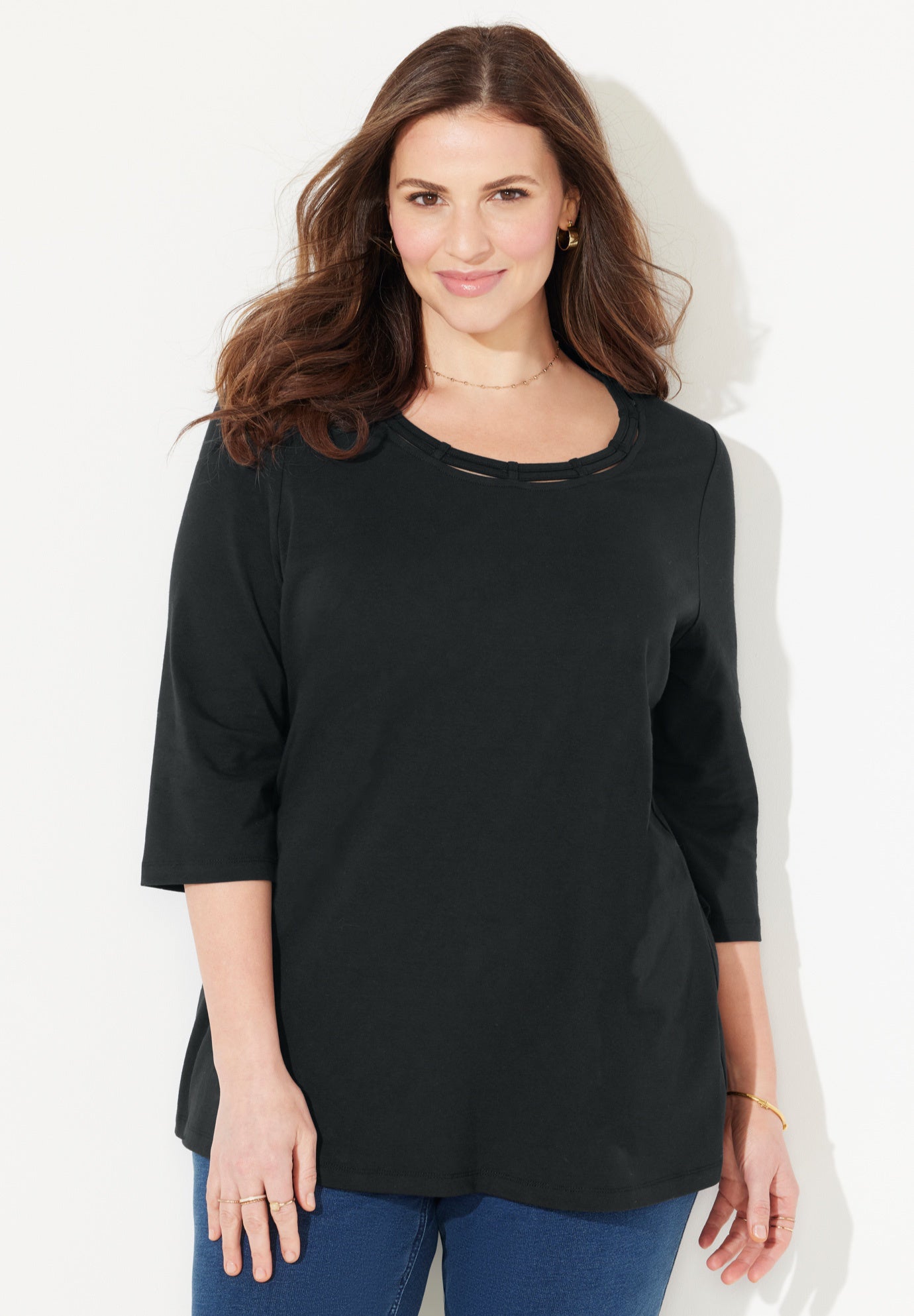 Suprema® Strappy Neckline Top image number 0