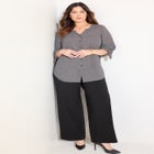 Georgette Buttonfront Tie Sleeve Cafe Blouse image number null