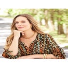 Georgette Buttonfront Tie Sleeve Cafe Blouse image number 1