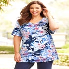 Easy Fit Short Sleeve V-Neck Tunic image number 0