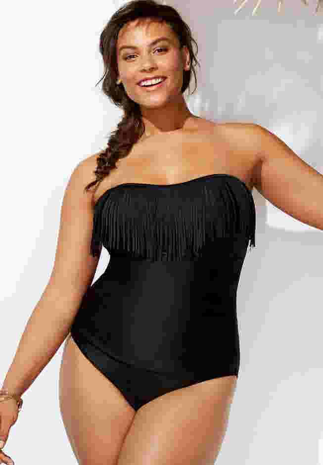 Fringe Bandeau One Piece Swimsuit image number 2