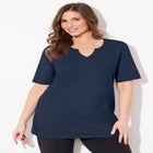 Suprema® Embroidered Notch-Neck Tee image number null