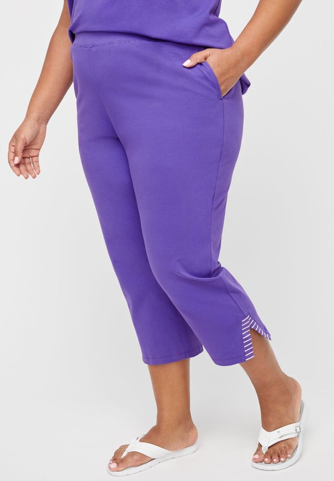 Suprema™ Striped-Inset Capri image number 0