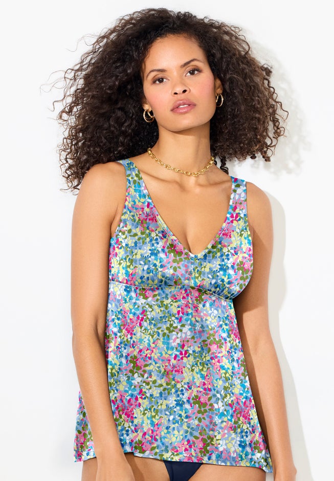 V-Neck Flowy Tankini Top image number 4