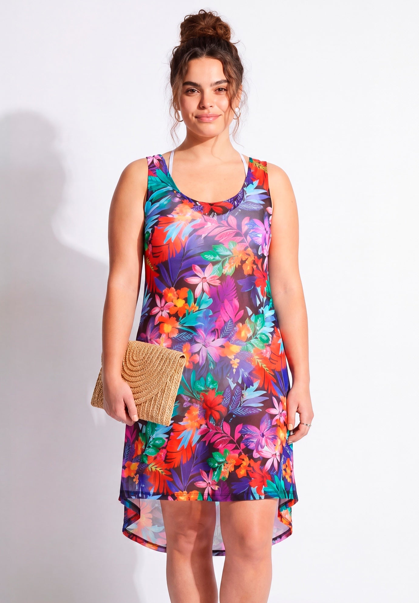 Quincy Mesh High Low Cover Up Tunic image number 3