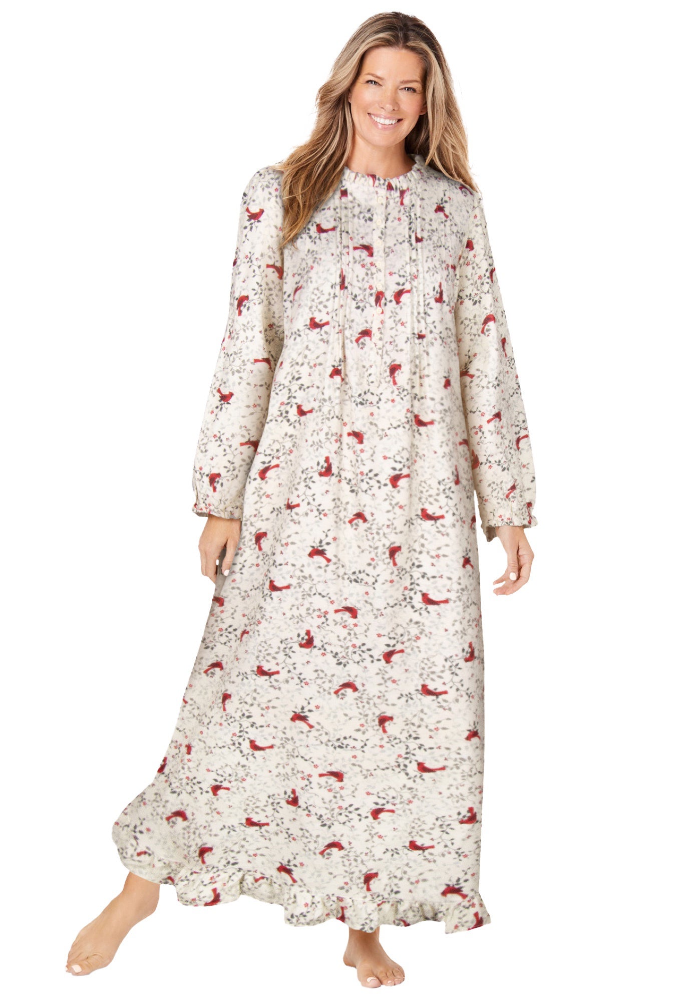 Long Flannel Nightgown  image number 5