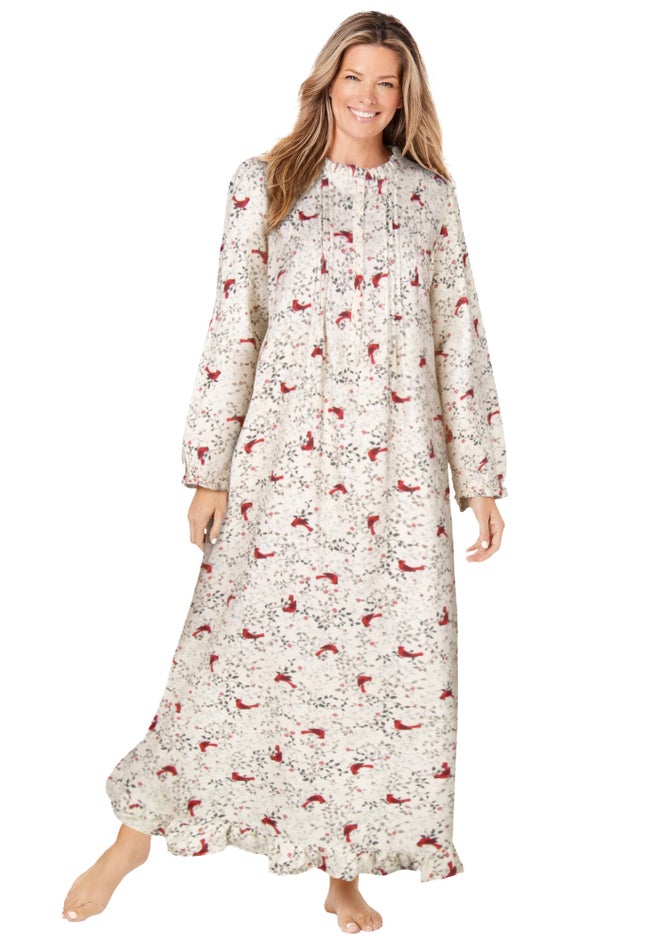 Long Flannel Nightgown  image number 5
