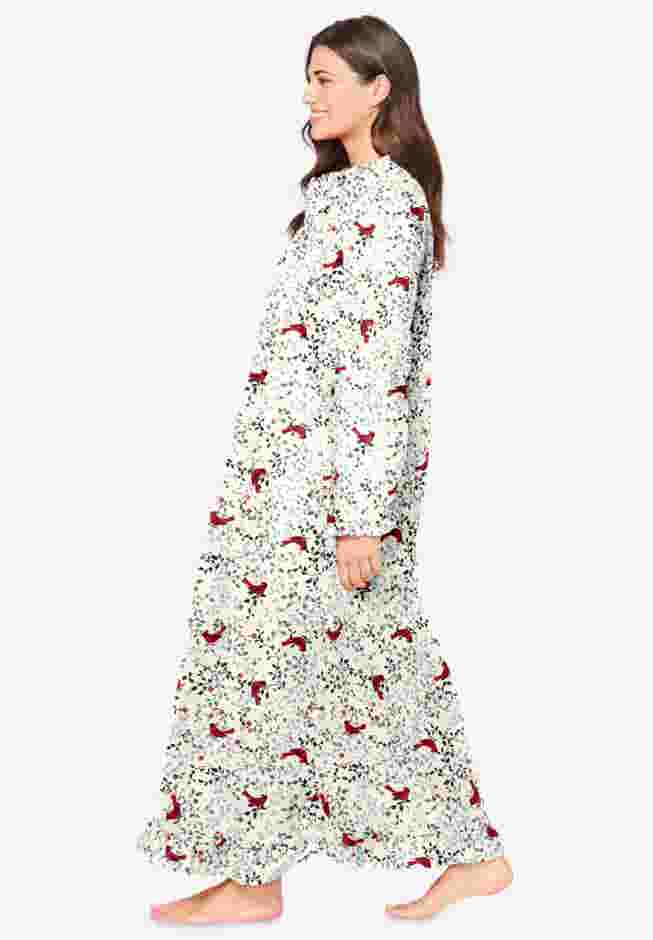 Long Flannel Nightgown  image number 2