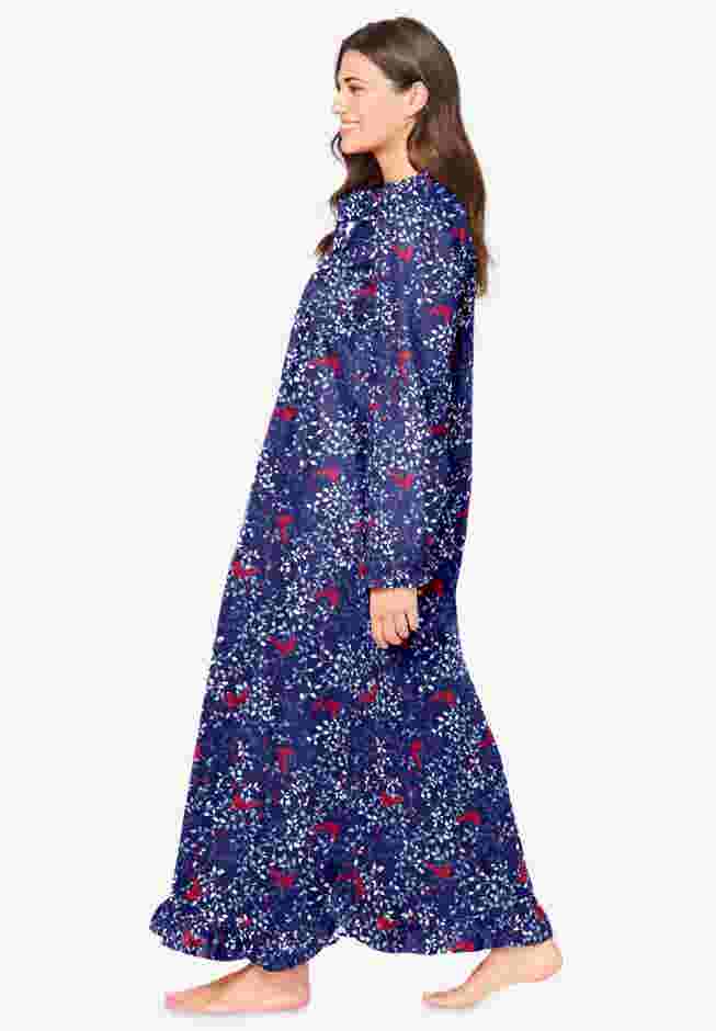 Long Flannel Nightgown  image number 2