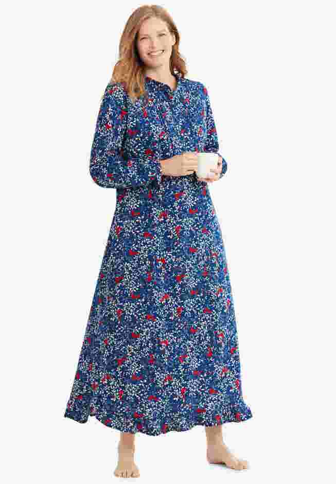 Long Flannel Nightgown  image number 0