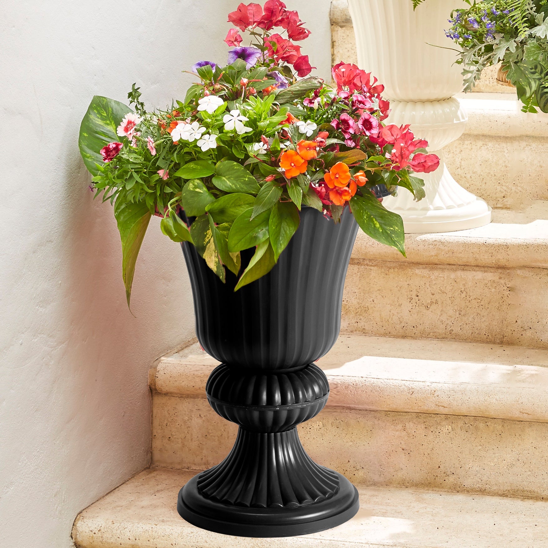 Traditional Embry Plastic Urn Planter image number 0