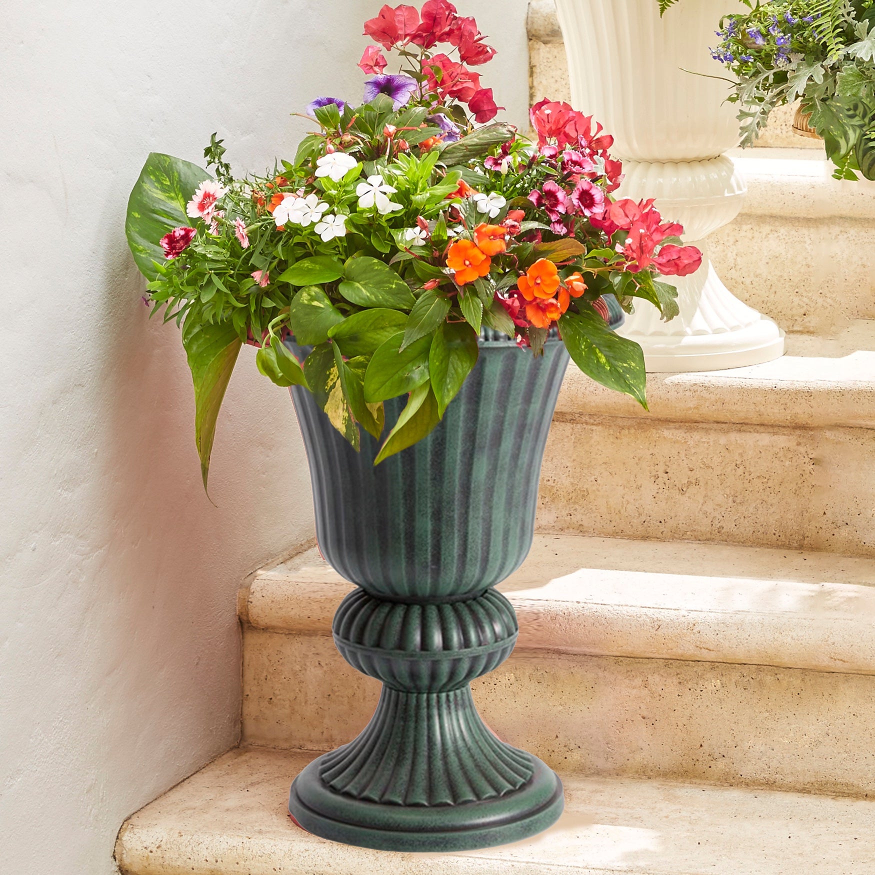Traditional Embry Plastic Urn Planter image number 0